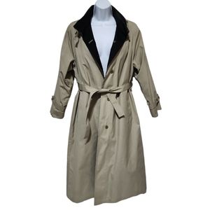 🚫SOLD•London Fog Tan Beige Full Length Button Down Trench Coat 8 Reg.